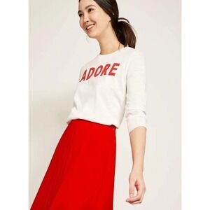 Mint Velvet knit top 12 designer knit graphic ADORE red white XL summer sweater